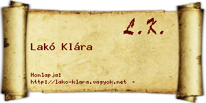 Lakó Klára névjegykártya